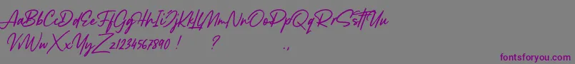 Lancaste Script Demo-Schriftart – Violette Schriften auf grauem Hintergrund