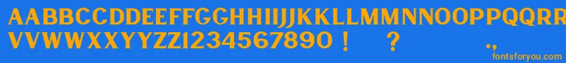 Lancaste Serif Demo Font – Orange Fonts on Blue Background