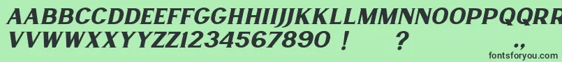 フォントLancaste Serif Slant Demo – 緑の背景に黒い文字