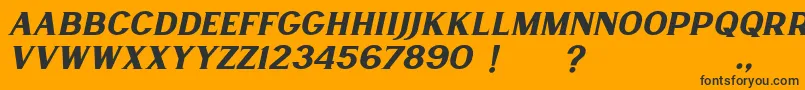 Шрифт Lancaste Serif Slant Demo – чёрные шрифты на оранжевом фоне