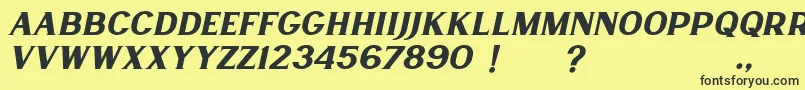 フォントLancaste Serif Slant Demo – 黒い文字の黄色い背景
