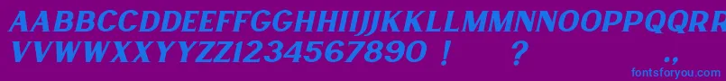 Czcionka Lancaste Serif Slant Demo – niebieskie czcionki na fioletowym tle