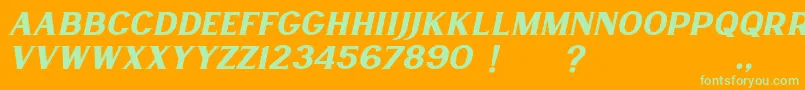 Lancaste Serif Slant Demo Font – Green Fonts on Orange Background