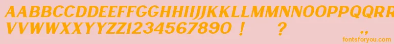 Lancaste Serif Slant Demo Font – Orange Fonts on Pink Background