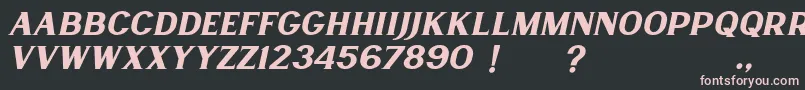 フォントLancaste Serif Slant Demo – 黒い背景にピンクのフォント