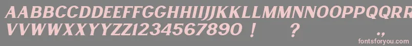 フォントLancaste Serif Slant Demo – 灰色の背景にピンクのフォント