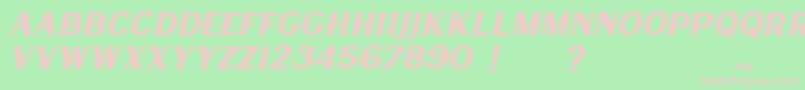 フォントLancaste Serif Slant Demo – 緑の背景にピンクのフォント