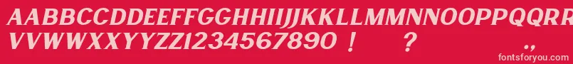 Lancaste Serif Slant Demo-fontti – vaaleanpunaiset fontit punaisella taustalla