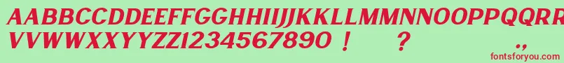 Lancaste Serif Slant Demo-Schriftart – Rote Schriften auf grünem Hintergrund