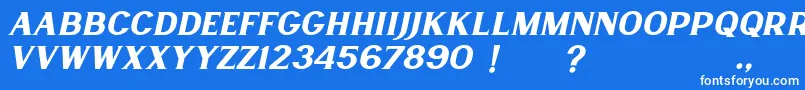Lancaste Serif Slant Demo Font – White Fonts on Blue Background