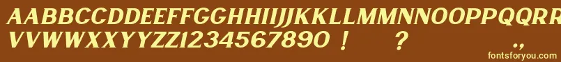 Lancaste Serif Slant Demo Font – Yellow Fonts on Brown Background