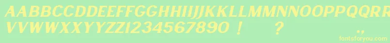 Lancaste Serif Slant Demo-fontti – keltaiset fontit vihreällä taustalla