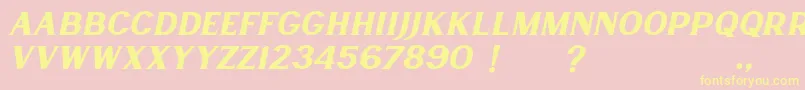 Lancaste Serif Slant Demo Font – Yellow Fonts on Pink Background