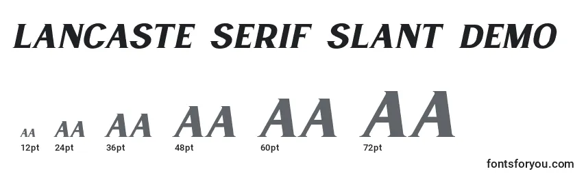 Lancaste Serif Slant Demo-fontin koot