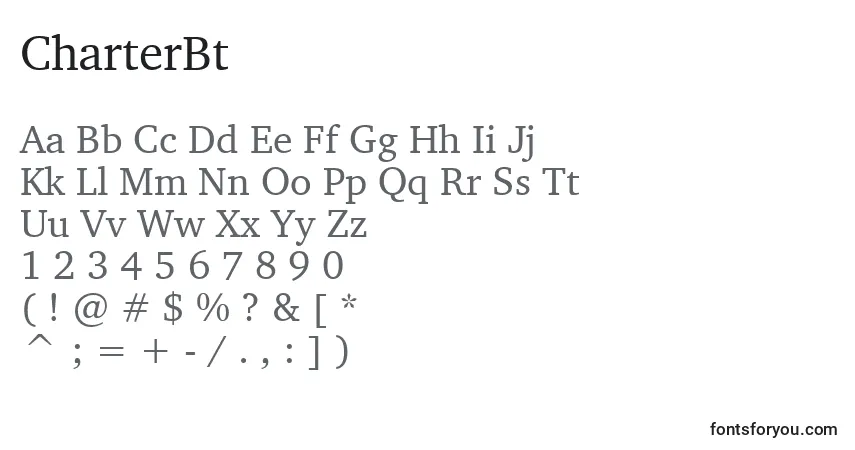 A fonte CharterBt – alfabeto, números, caracteres especiais