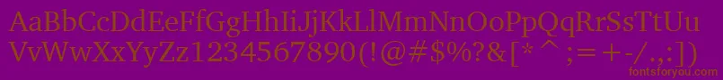 CharterBt Font – Brown Fonts on Purple Background