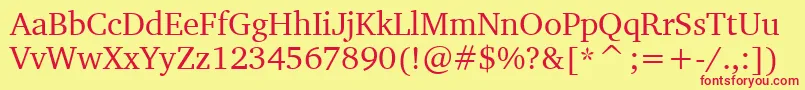 CharterBt Font – Red Fonts on Yellow Background