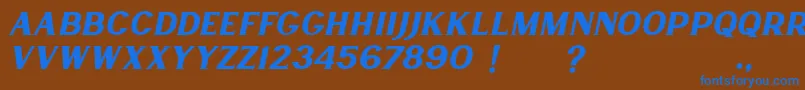 Lancaste Serif Slant Demo Font – Blue Fonts on Brown Background