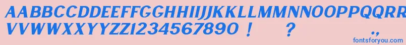 Lancaste Serif Slant Demo Font – Blue Fonts on Pink Background