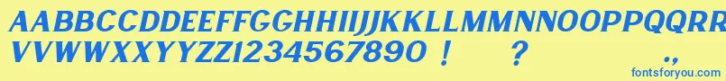 Lancaste Serif Slant Demo Font – Blue Fonts on Yellow Background