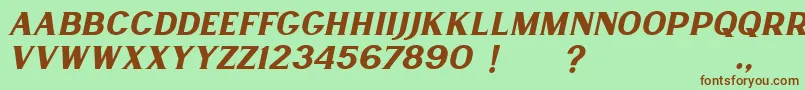 Lancaste Serif Slant Demo Font – Brown Fonts on Green Background