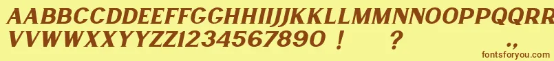 Lancaste Serif Slant Demo Font – Brown Fonts on Yellow Background
