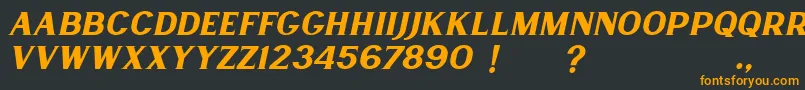 Lancaste Serif Slant Demo Font – Orange Fonts on Black Background