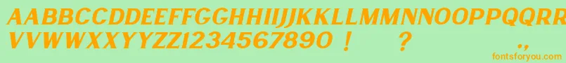 Lancaste Serif Slant Demo Font – Orange Fonts on Green Background