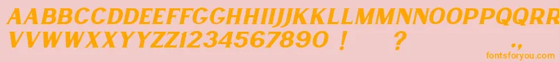 Fonte Lancaste Serif Slant Demo – fontes laranjas em um fundo rosa