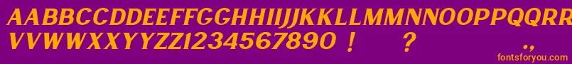 Lancaste Serif Slant Demo Font – Orange Fonts on Purple Background