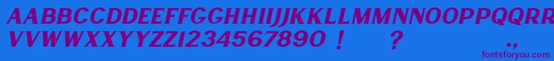 Lancaste Serif Slant Demo Font – Purple Fonts on Blue Background