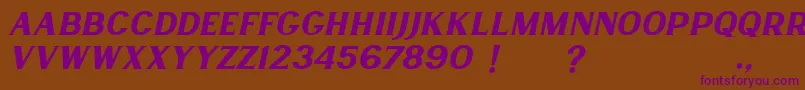 Lancaste Serif Slant Demo Font – Purple Fonts on Brown Background