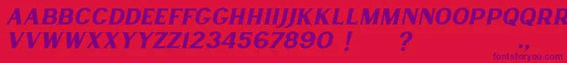 フォントLancaste Serif Slant Demo – 赤い背景に紫のフォント