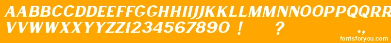 Lancaste Serif Slant Demo Font – White Fonts on Orange Background