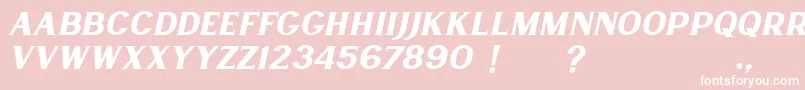 Lancaste Serif Slant Demo Font – White Fonts on Pink Background