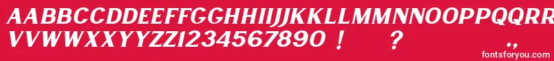 Lancaste Serif Slant Demo-fontti – valkoiset fontit punaisella taustalla