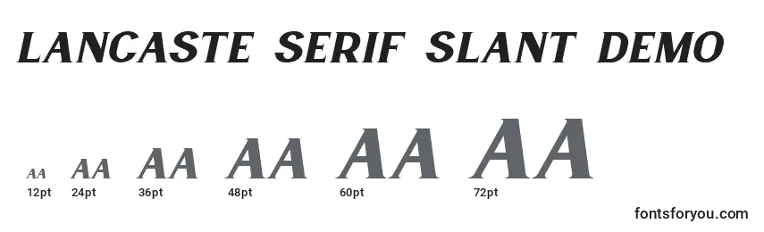 Tamaños de fuente Lancaste Serif Slant Demo (132220)