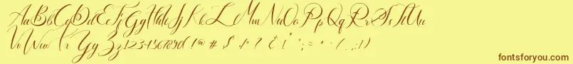 Lancelot Font – Brown Fonts on Yellow Background