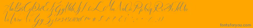 Lancelot-Schriftart – Graue Schriften auf orangefarbenem Hintergrund