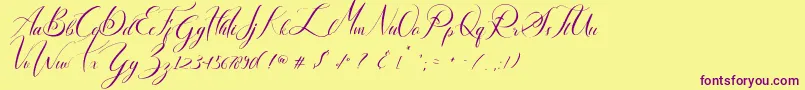 Lancelot Font – Purple Fonts on Yellow Background