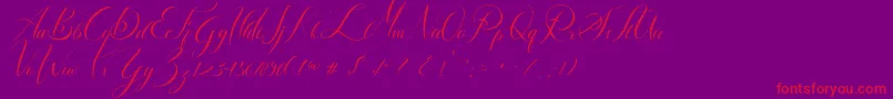 Lancelot Font – Red Fonts on Purple Background