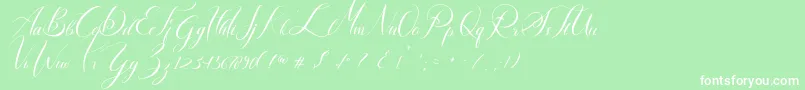 Lancelot Font – White Fonts on Green Background