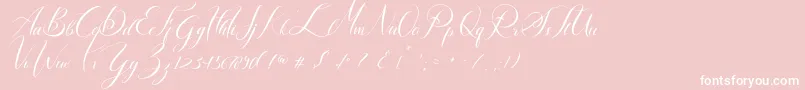 Lancelot-Schriftart – Weiße Schriften auf rosa Hintergrund
