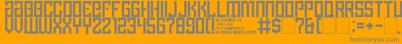 lancip-Schriftart – Graue Schriften auf orangefarbenem Hintergrund