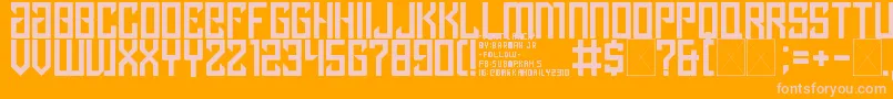 lancip Font – Pink Fonts on Orange Background