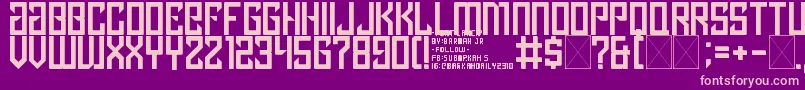 lancip-Schriftart – Rosa Schriften auf violettem Hintergrund