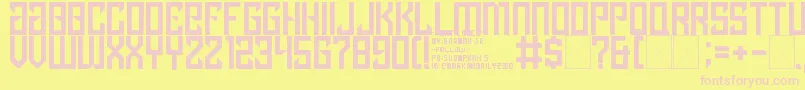 lancip Font – Pink Fonts on Yellow Background