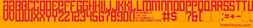 lancip Font – Red Fonts on Orange Background