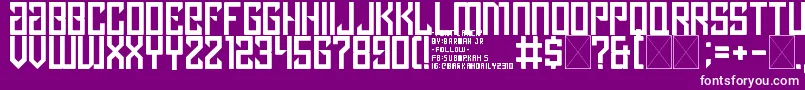 lancip-fontti – valkoiset fontit violetilla taustalla
