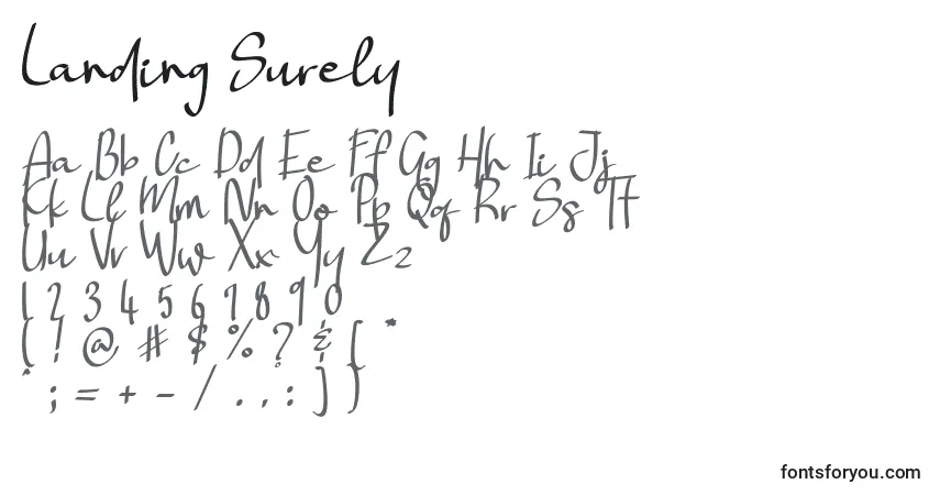 Landing Surely  フォント–アルファベット、数字、特殊文字